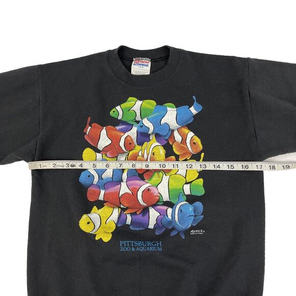 Vintage 90’s Hanes Pittsburgh Zoo & Aquarium Kids Sweatshirt Size L (14-16) Fish - Picture 4 of 6
